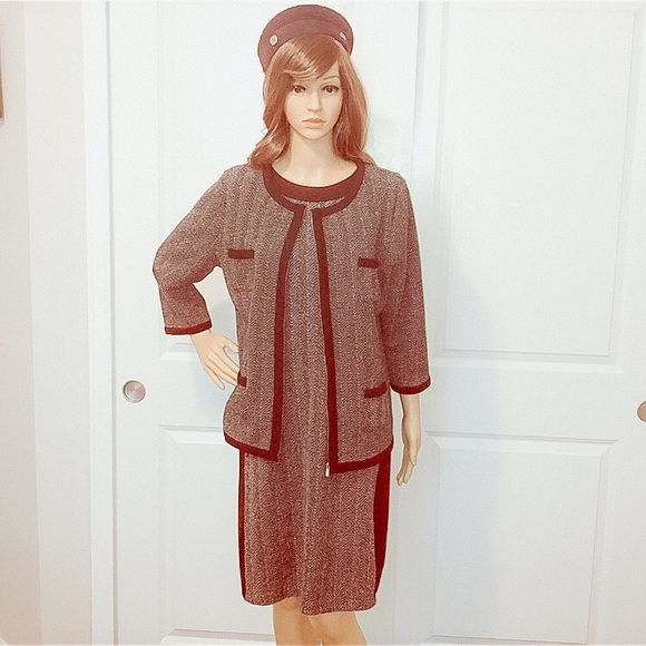 Liz Claiborne Dresses & Skirts - Liz Claiborne Gray Blk Tweed Dress Jacket 2pc set